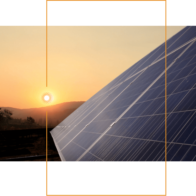 Solar pv panel with orange square - RA-ESG