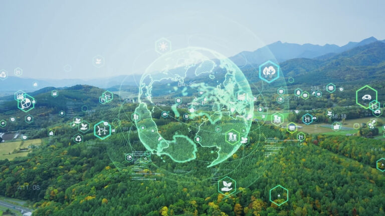 Renewable energy investment on green globe - RA-ESG